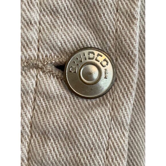 H&M Divided Loose Fit Denim Shacket Jacket Women Size XS Cream Button Front - Picture 6 of 10